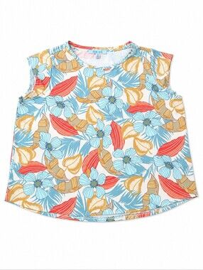 Blue Sol Floral Sleeveless Shell Top Sleeveless Tanks Size 2x